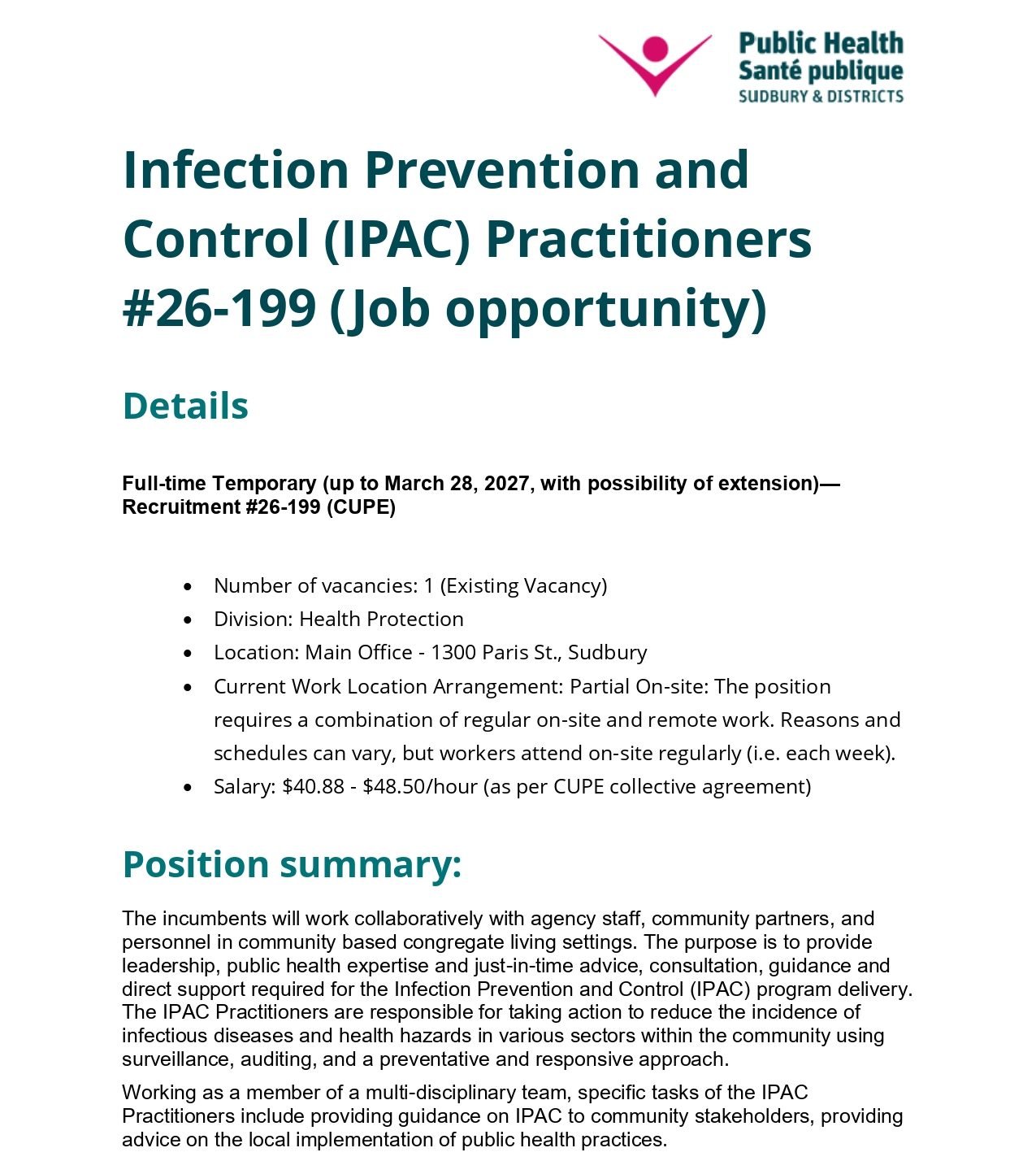 Infection Prevention and Control (IPAC) Practitioners 1
