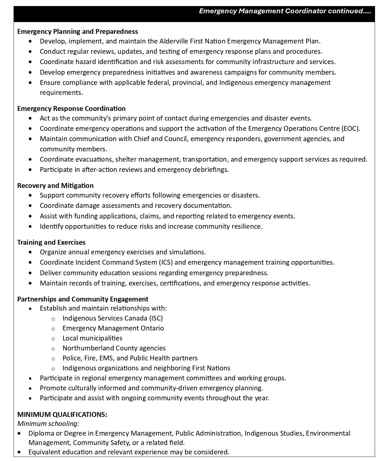 Emergency Management Coordinator 2