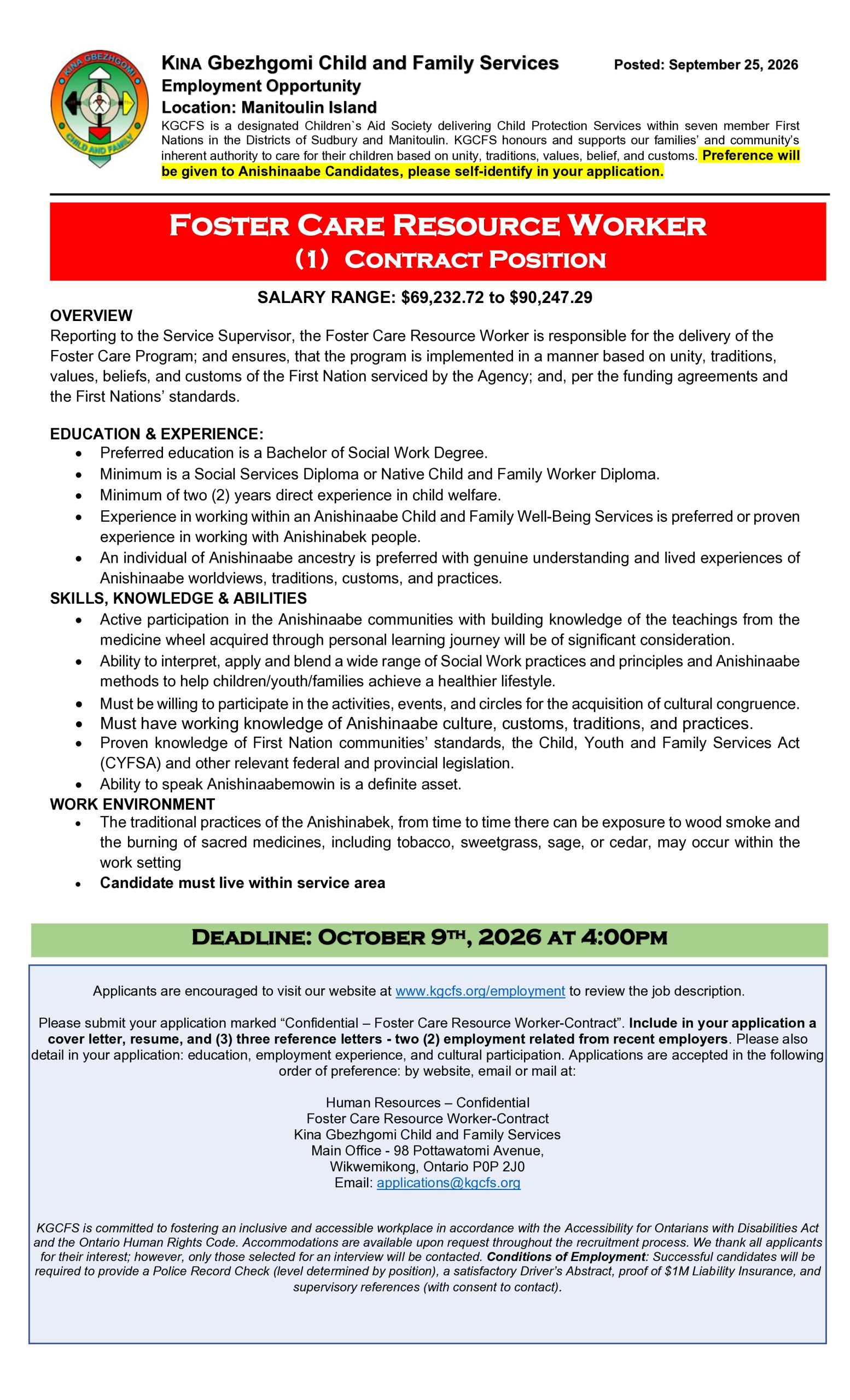 Foster Care Resource Worker