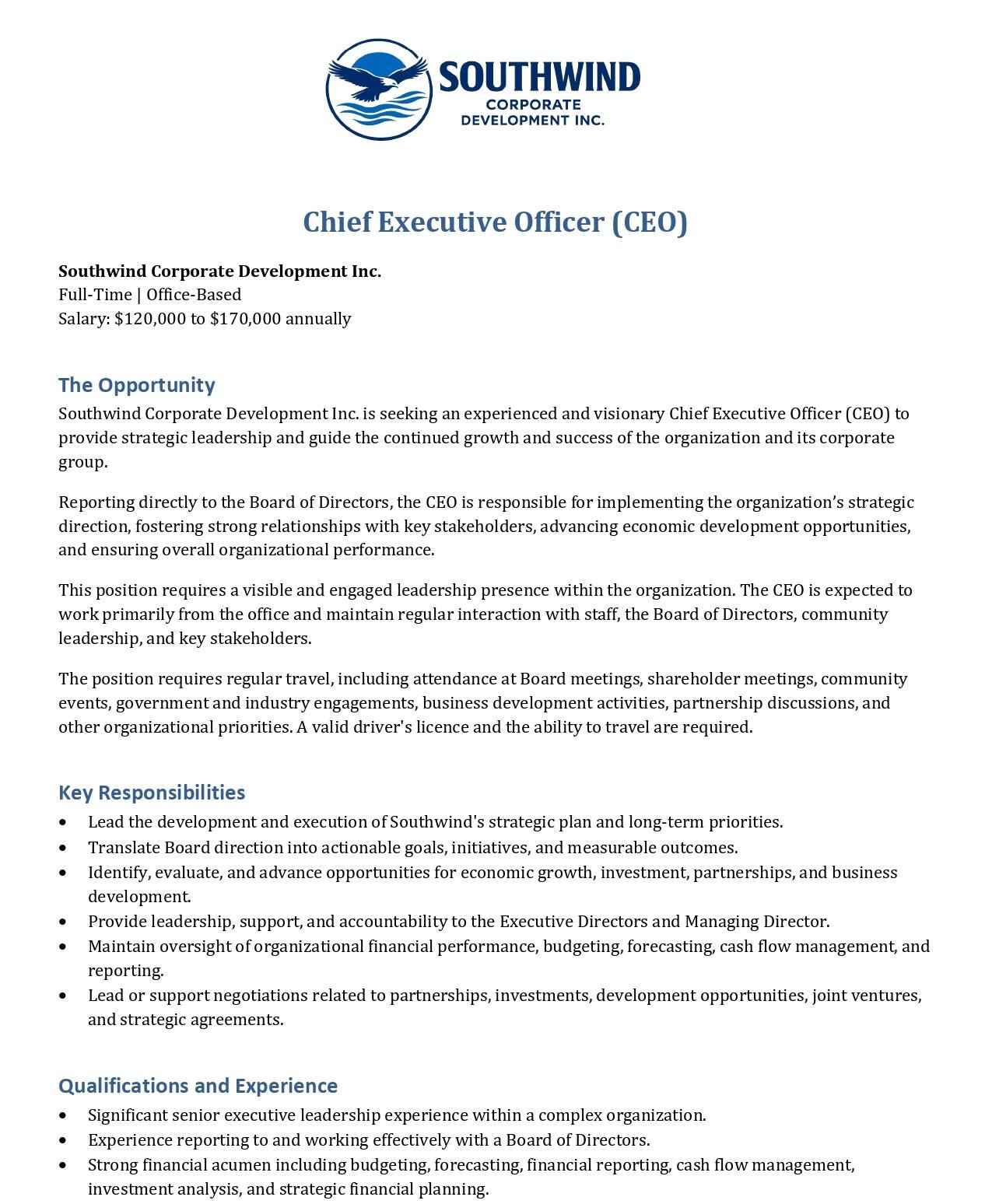 Chief Executive Officer (CEO) 1