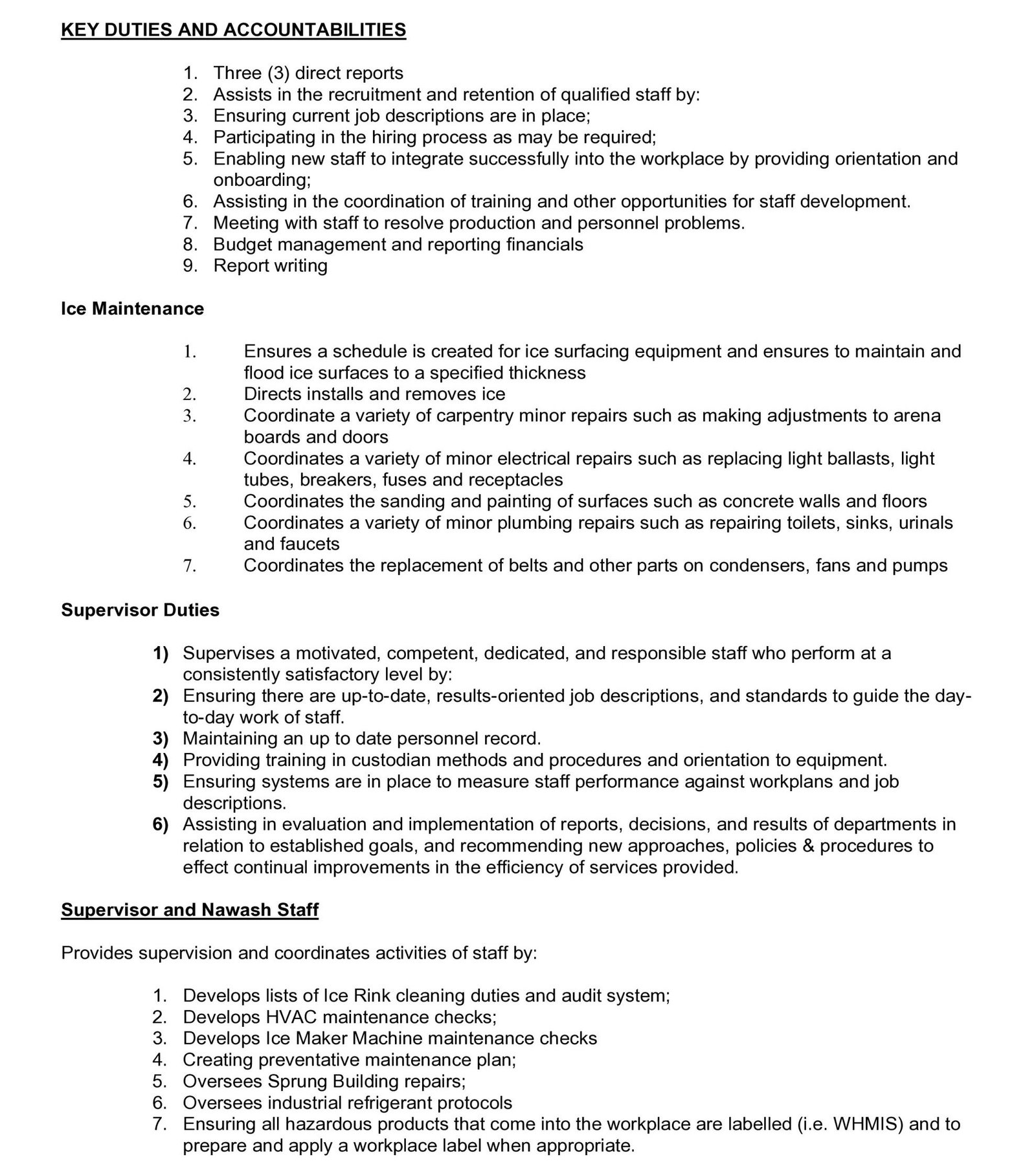 Recreation Department Manager 2