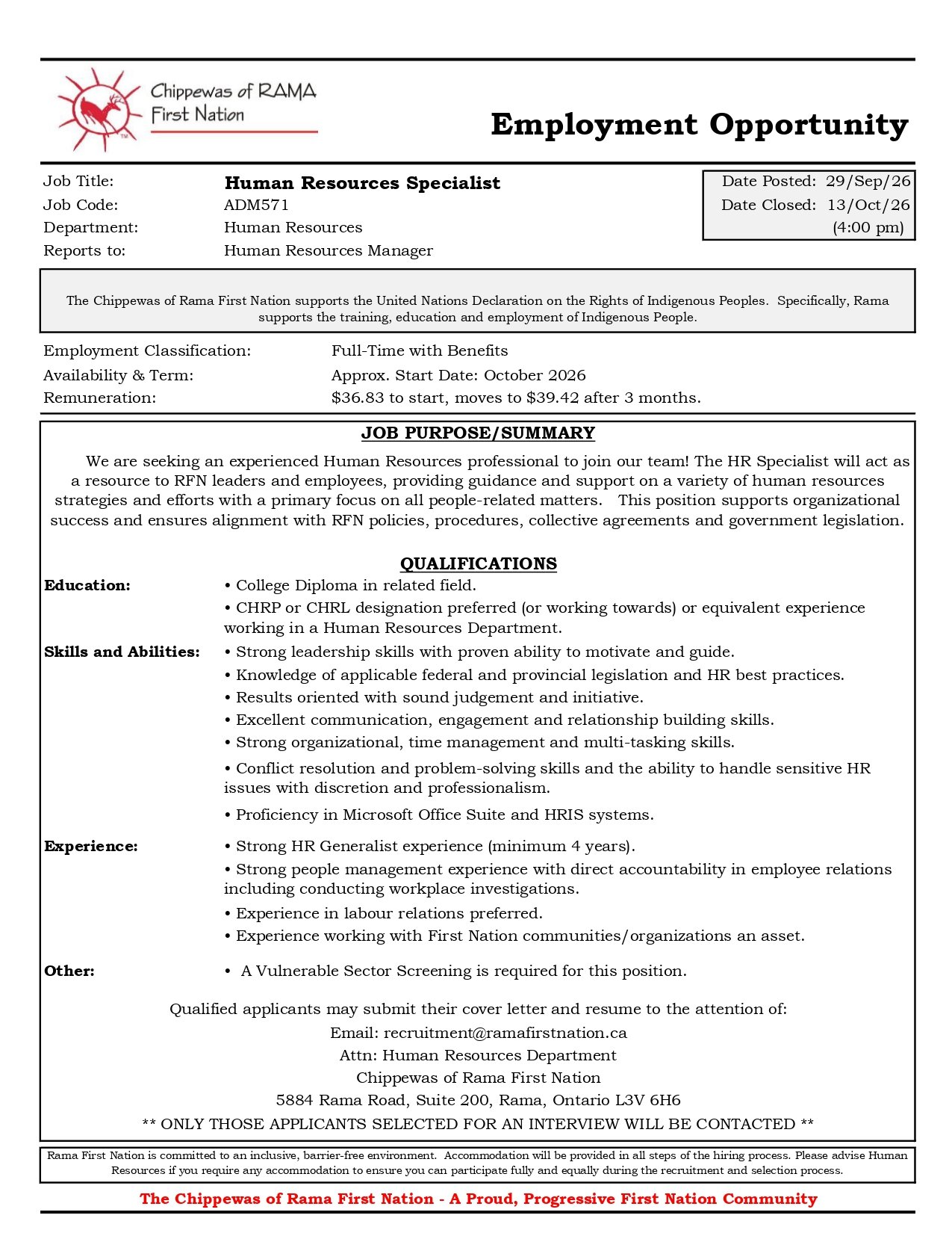 Human Resources Specialist 1