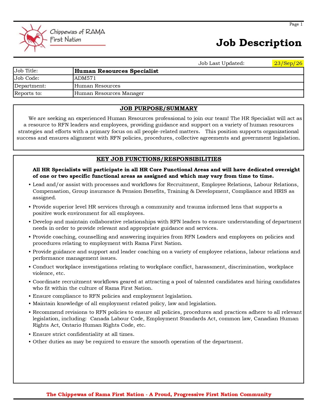 Human Resources Specialist 2