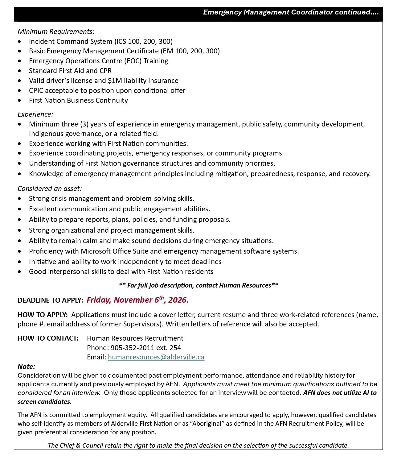 Emergency Management Coordinator 3