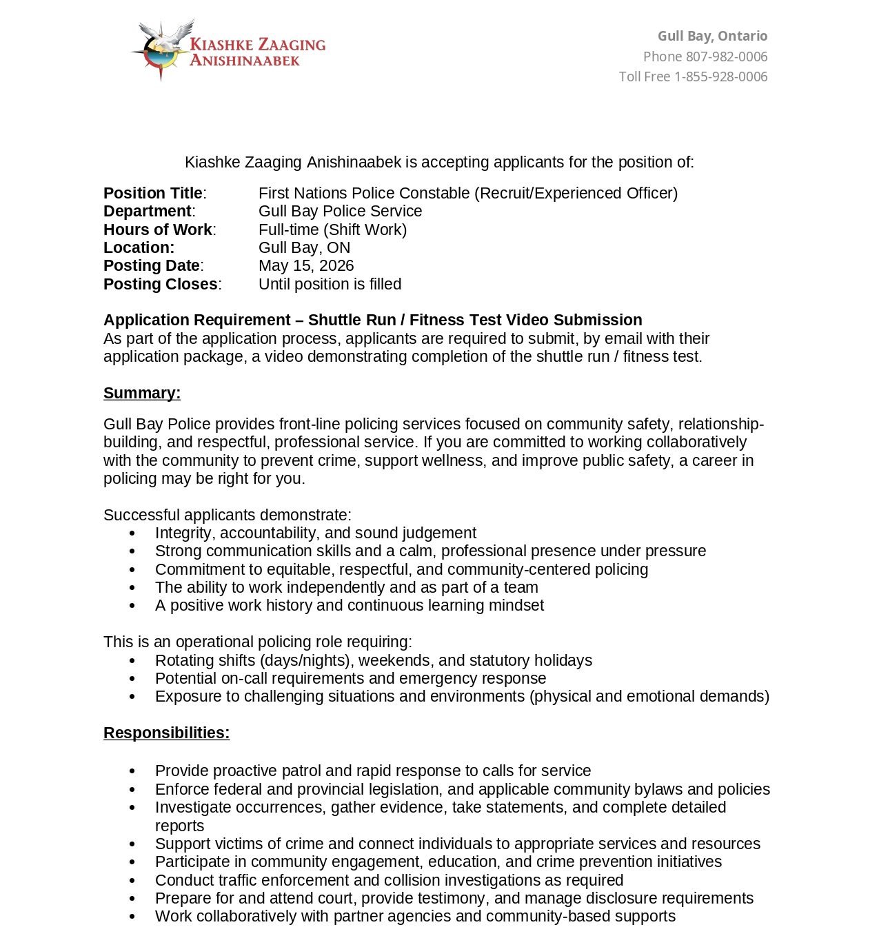 First Nations Police Constable (Recruit/Experienced Officer) 2