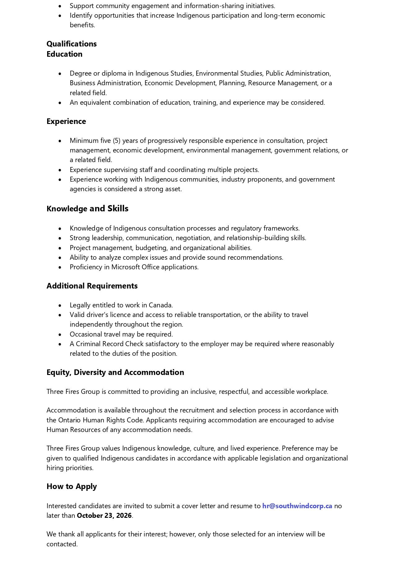 Manager, Consultation and Major Projects 2